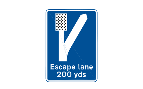Preview of the 817.2yd200 Escape 200yd ahead symbol, block RKW_817_2yd200