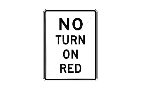 Vorschau des Symbols R10-11 No turn on red, Block RSU_R10_11