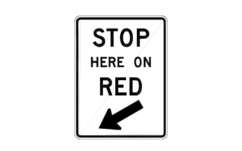 Vorschau des Symbols R10-6 Stop here on red, Block RSU_R10_6