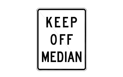 Vorschau des Symbols R11-1 Keep off median, Block RSU_R11_1