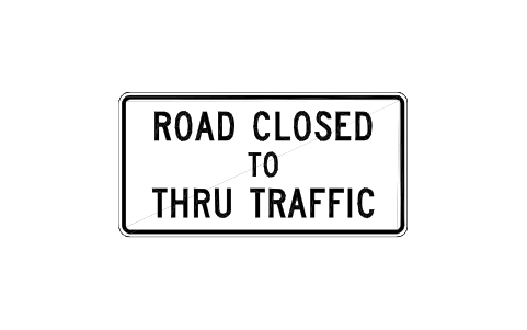 Vorschau des Symbols R11-4 Closed to thru traffic, Block RSU_R11_4