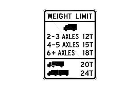 Vorschau des Symbols R12-6 Weight limit, hauling, Block RSU_R12_6