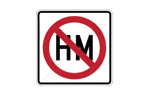 Vorschau des Symbols R14-3 Hazmat prohibited, Block RSU_R14_3