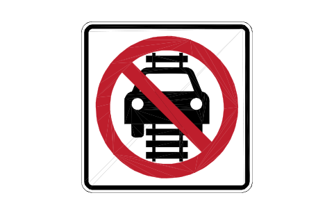 Vorschau des Symbols R15-6 No motor veh. on tracks, Block RSU_R15_6