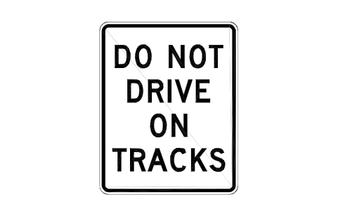 Vorschau des Symbols R15-6a Do not drive on tracks, Block RSU_R15_6a