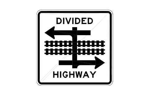 Vorschau des Symbols R15-7 Light rail, divided, Block RSU_R15_7