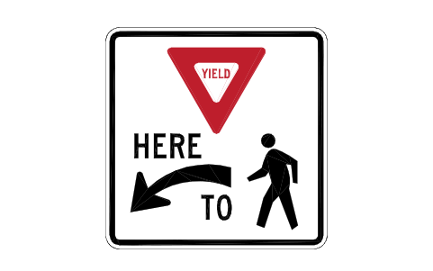 Vorschau des Symbols R1-5L Yield here to peds, Block RSU_R1_5L