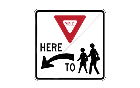 Vorschau des Symbols R1-5aL Yield here, school, Block RSU_R1_5aL