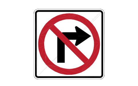 Vorschau des Symbols R3-1 No right turn, Block RSU_R3_1