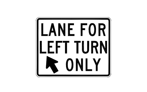Vorschau des Symbols R3-19 Left turn only lane, Block RSU_R3_19