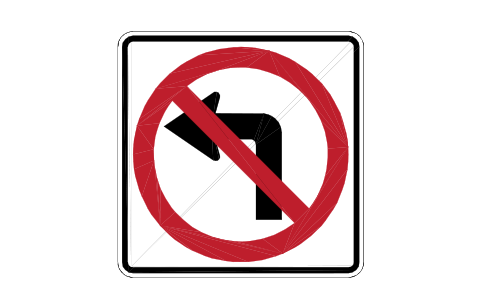 Vorschau des Symbols R3-2 No left turn, Block RSU_R3_2