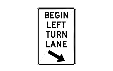 Vorschau des Symbols R3-20L Begin left turn lane, Block RSU_R3_20L