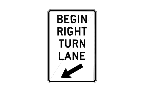 Vorschau des Symbols R3-20R Begin right turn lane, Block RSU_R3_20R
