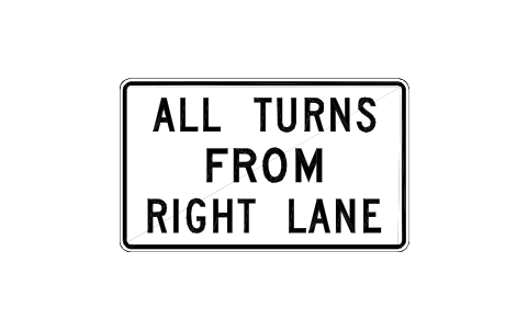 Vorschau des Symbols R3-23 All turns, right lane, Block RSU_R3_23