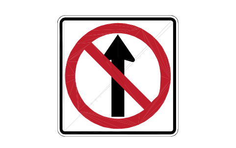 Vorschau des Symbols R3-27 No straight through, Block RSU_R3_27