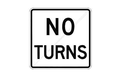 Vorschau des Symbols R3-3 No turns, Block RSU_R3_3