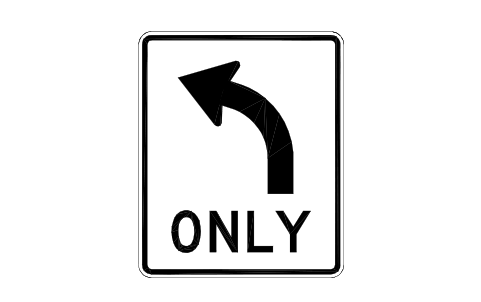Vorschau des Symbols R3-5L Left turn only, Block RSU_R3_5L