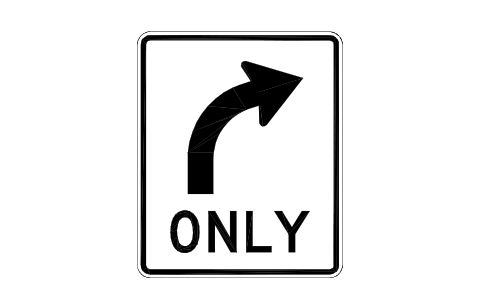 Vorschau des Symbols R3-5R Right turn only, Block RSU_R3_5R