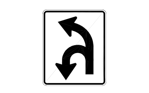 Vorschau des Symbols R3-6a U and left turns, Block RSU_R3_6a