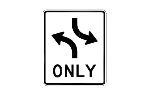 Vorschau des Symbols R3-9a Two-way left turn, Block RSU_R3_9a