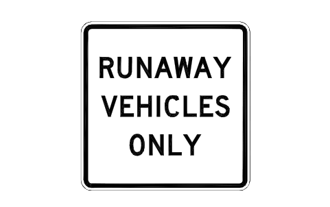 Vorschau des Symbols R4-10 Runaway vehicles only, Block RSU_R4_10