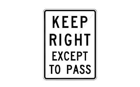Vorschau des Symbols R4-16 Keep right except pass, Block RSU_R4_16