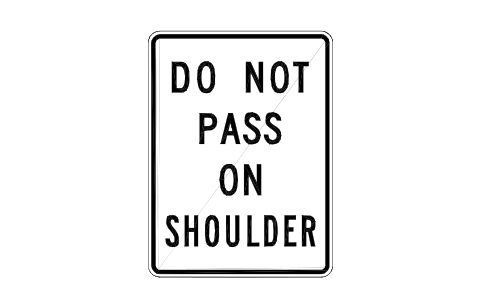 Vorschau des Symbols R4-18 No passing on shoulder, Block RSU_R4_18