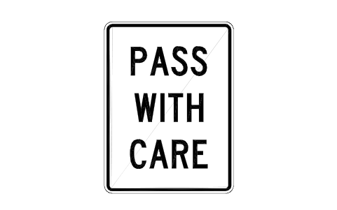 Vorschau des Symbols R4-2 Pass with care, Block RSU_R4_2