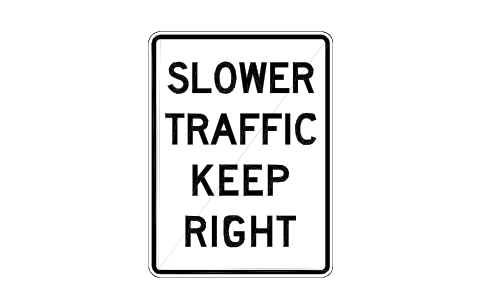 Vorschau des Symbols R4-3 Slower traffic right, Block RSU_R4_3