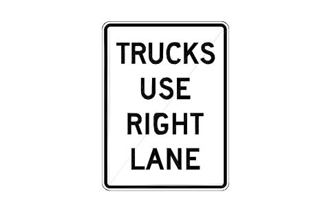 Vorschau des Symbols R4-5 Trucks use right lane, Block RSU_R4_5