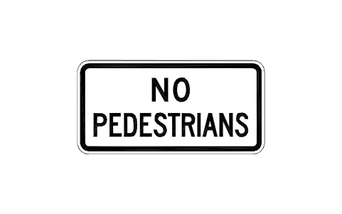 Vorschau des Symbols R5-10c No pedestrians, Block RSU_R5_10c