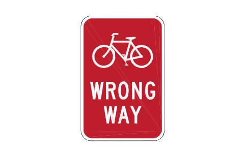 Vorschau des Symbols R5-1b Bicycle wrong way, Block RSU_R5_1b