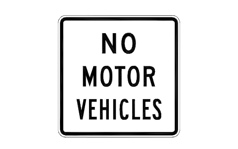 Vorschau des Symbols R5-3 No motor vehicles, Block RSU_R5_3