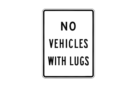 Vorschau des Symbols R5-5 No vehicles with lugs, Block RSU_R5_5