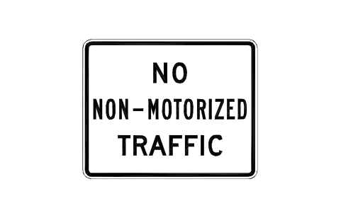 Vorschau des Symbols R5-7 No non-motorized, Block RSU_R5_7