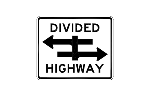 Vorschau des Symbols R6-3 Divided hwy crossing, Block RSU_R6_3