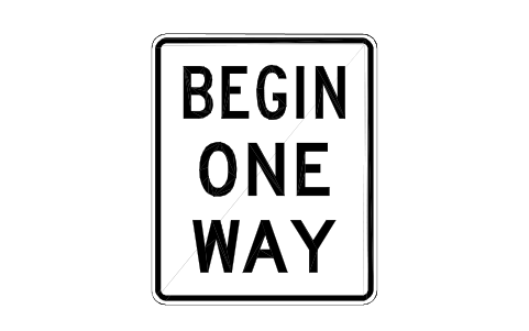 Vorschau des Symbols R6-6 Begin one way, Block RSU_R6_6