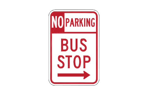 Vorschau des Symbols R7-107 No parking, bus stop, Block RSU_R7_107