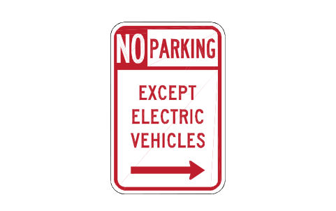 Vorschau des Symbols R7-111 EV parking only, Block RSU_R7_111