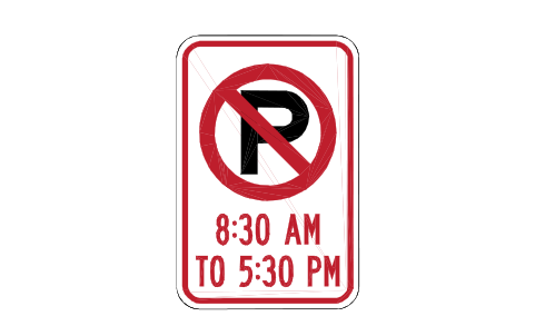 Vorschau des Symbols R7-2 No parking, part-time, Block RSU_R7_2