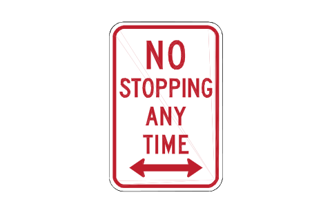 Vorschau des Symbols R7-4a No stopping any time, Block RSU_R7_4a