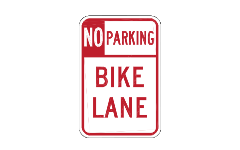 Vorschau des Symbols R7-9 No parking, bike lane, Block RSU_R7_9