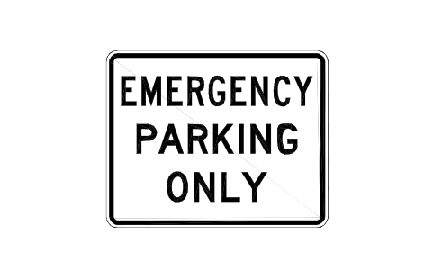 Vorschau des Symbols R8-4 Emergency parking only, Block RSU_R8_4