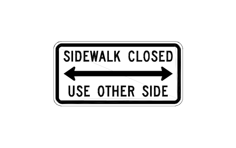 Vorschau des Symbols R9-10 Sidewalk closed, other, Block RSU_R9_10