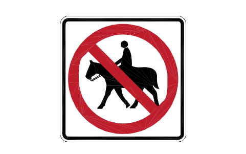 Vorschau des Symbols R9-14 No equestrians, Block RSU_R9_14