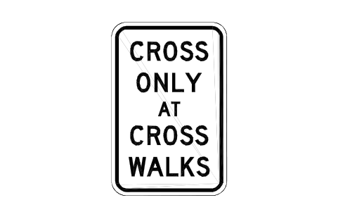 Vorschau des Symbols R9-2 Cross at crosswalks, Block RSU_R9_2