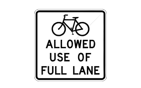 Vorschau des Symbols R9-20 Bikes use full lane, Block RSU_R9_20