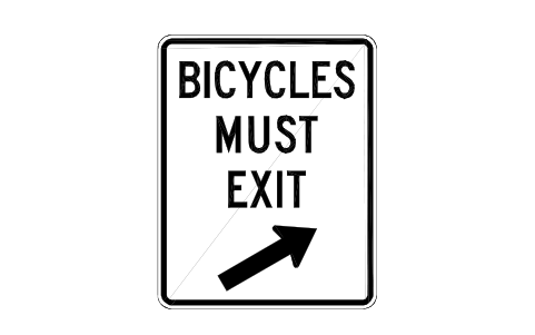 Vorschau des Symbols R9-22 Bicycles must exit, Block RSU_R9_22
