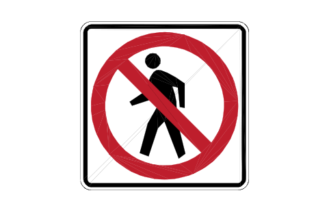 Vorschau des Symbols R9-3 No ped crossing, Block RSU_R9_3