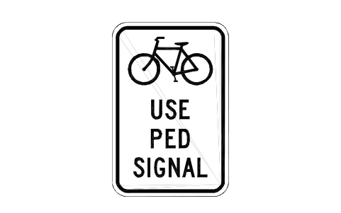Vorschau des Symbols R9-5 Bikes use ped signal, Block RSU_R9_5
